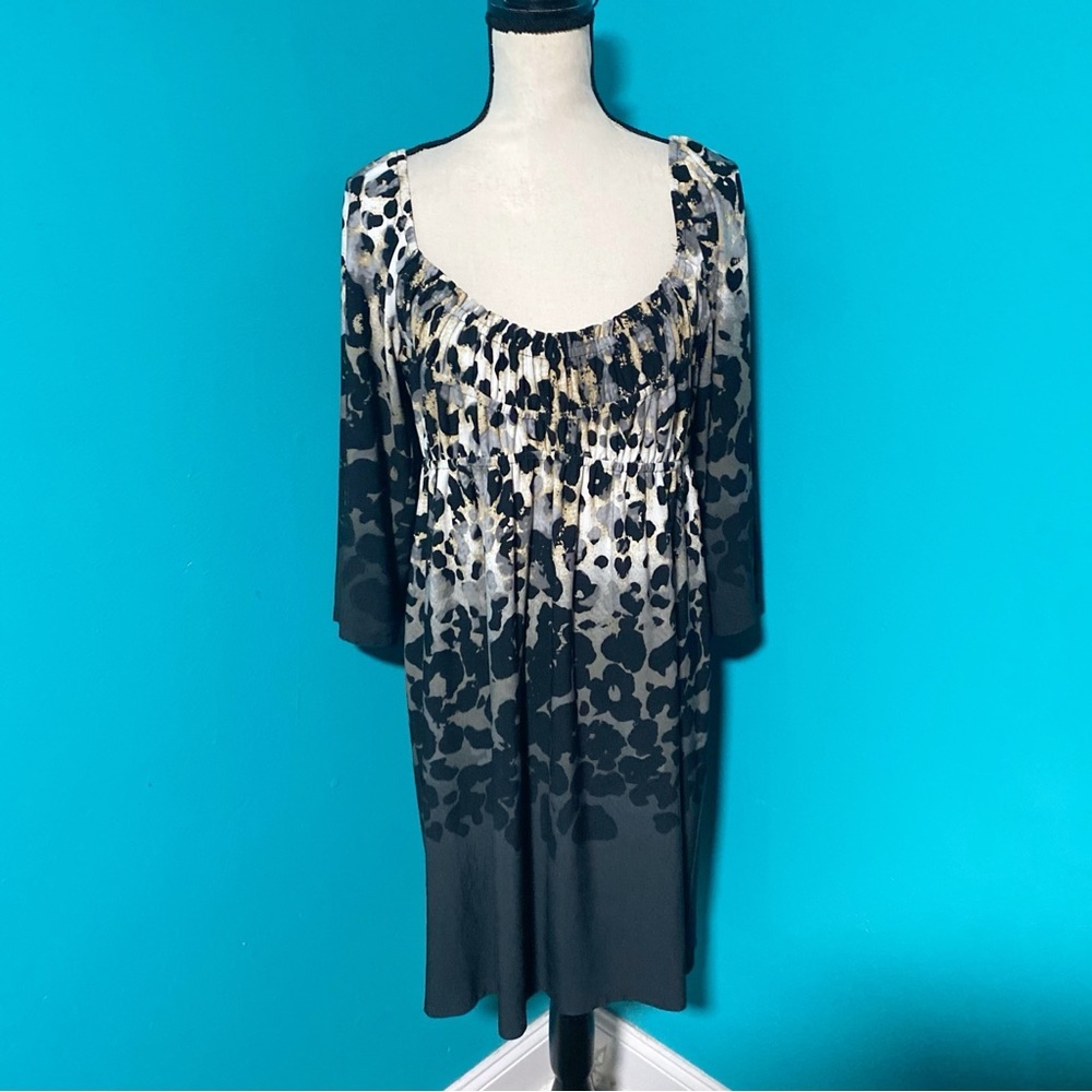 Muse 8 Multicolor Animal Print Scoop Neck Empire Waist Dress